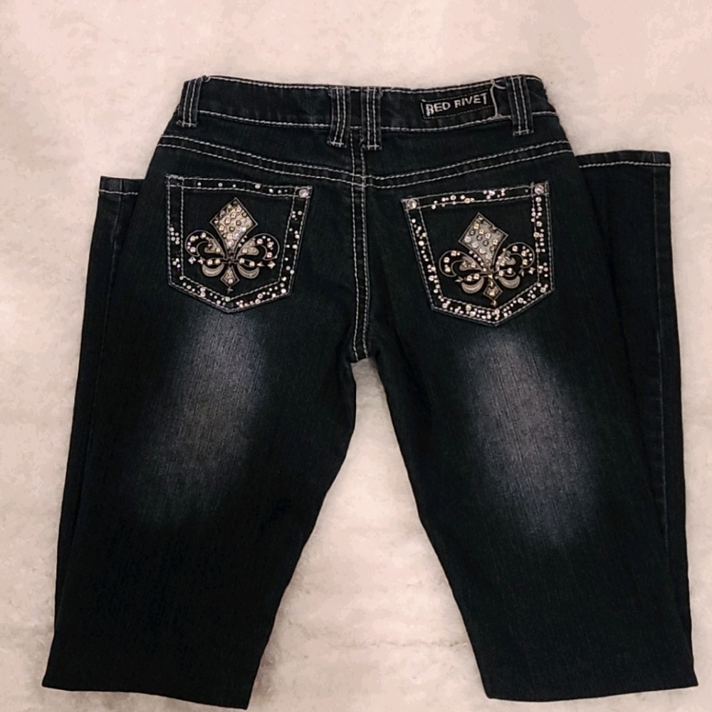Red Rivet skinny jeans